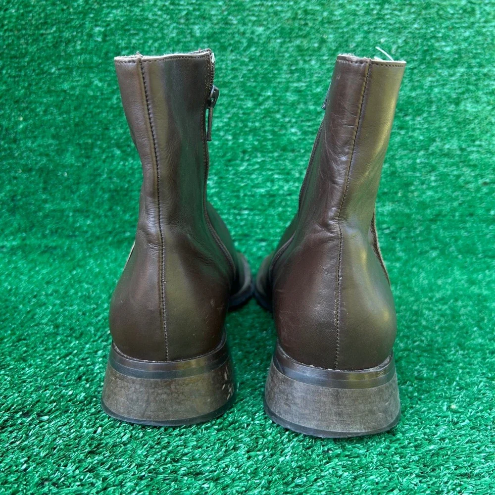Banana Republic Brown Leather Square Toe Ankle Boots Made in Italy Mens‎ Size 8